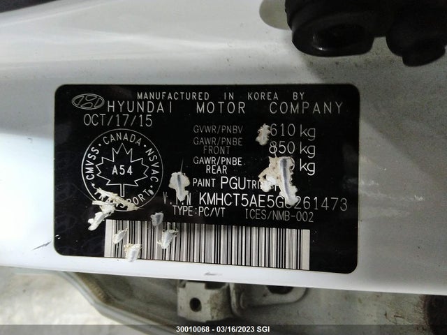 Hyundai ACCENT SE 2016 KMHCT5AE5GU261473 Image 10
