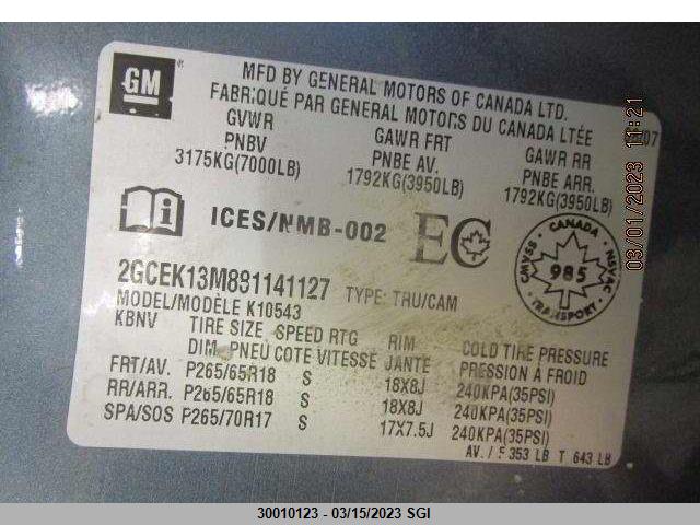 Chevrolet Silverado K1500 2008 2GCEK13M881141127 Image 7