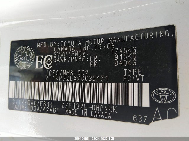 Toyota Corolla Matrix Xr 2007 2T1KR32EX7C635171 Image 10