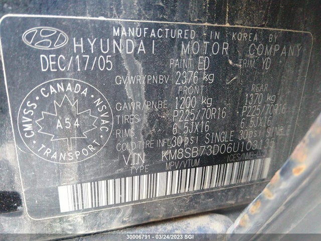 Hyundai Santa Fe Gls/limited 2006 KM8SB73D06U103135 Image 10