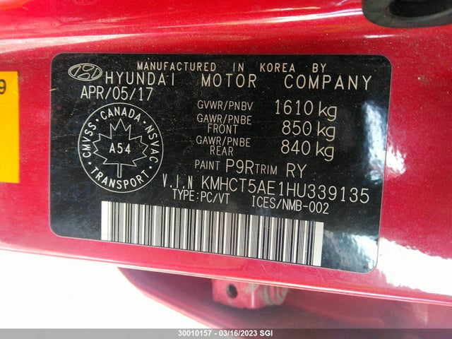 Hyundai ACCENT SE 2017 KMHCT5AE1HU339135 Image 10