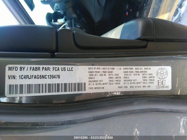 1C4RJFAG6NC139476 Jeep Grand Cherokee Laredo E/laredo X