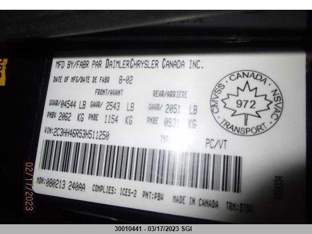 2C3HH46R53H511250 Chrysler Intrepid Se