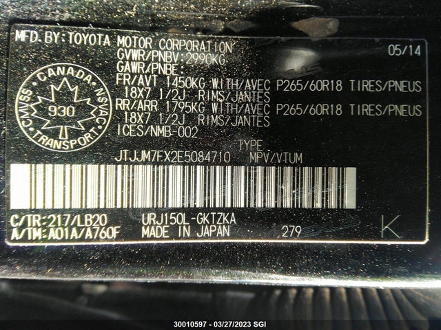 JTJJM7FX2E5084710 Lexus Gx Premium