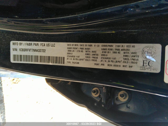 RAM 1500 Sport 2022 1C6SRFVT7NN432722 Image 10