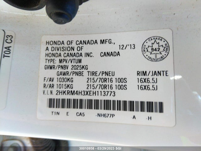 Honda CR-V LX 2014 2HKRM4H3XEH113773 Image 10