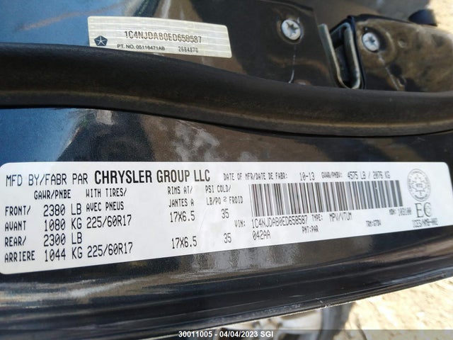 1C4NJDAB0ED658587 Jeep Compass Sport