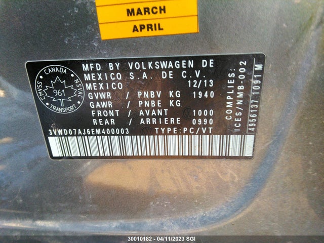 Volkswagen JETTA SE 2014 3VWD07AJ6EM400003 Image 10