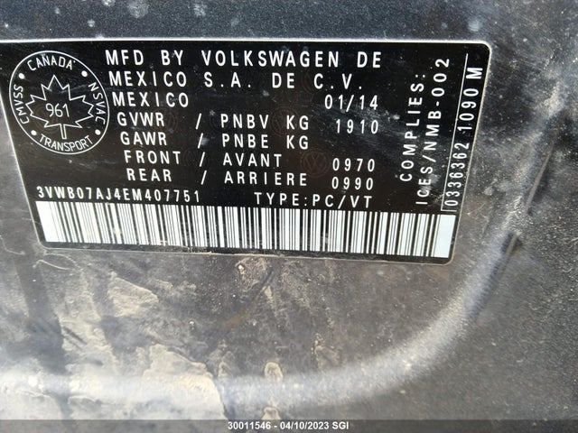 Volkswagen JETTA SE 2014 3VWB07AJ4EM407751 Image 10