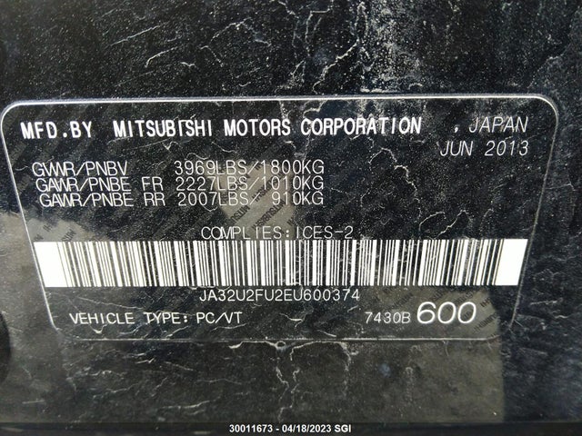 JA32U2FU2EU600374 Mitsubishi Lancer Es/es Sport
