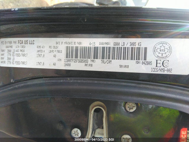RAM 1500 St 2015 1C6RR7FG5FS685093 Image 9