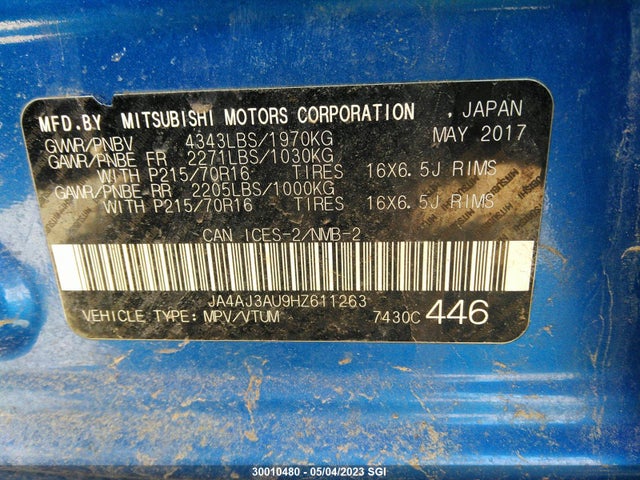 JA4AJ3AU9HZ611263 Mitsubishi RVR SE