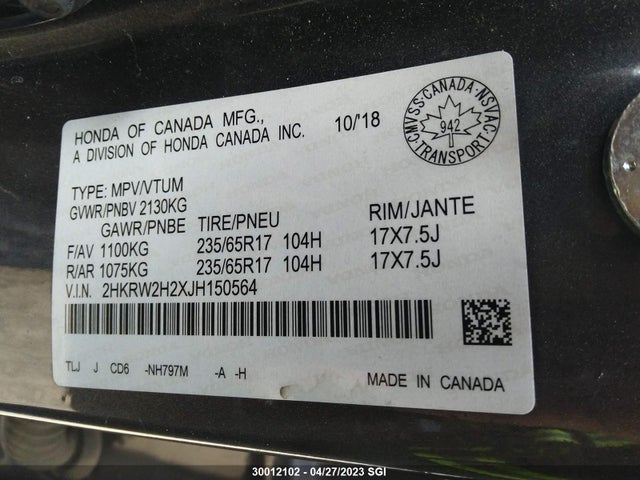 Honda CR-V LX 2018 2HKRW2H2XJH150564 Image 9