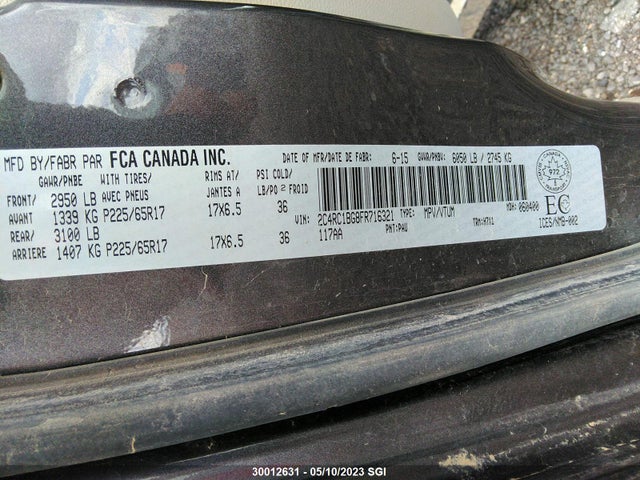 2C4RC1BG8FR716321 Chrysler Town & Country Touring