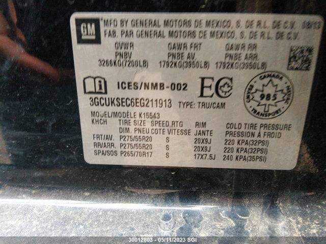 Chevrolet Silverado K1500 Ltz 2014 3GCUKSEC6EG211913 Image 9