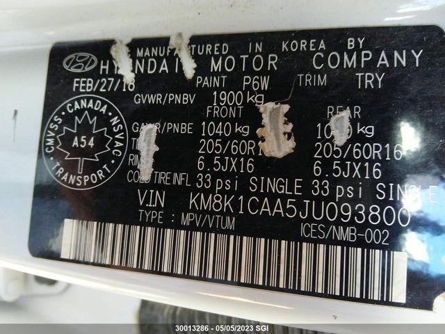 Hyundai Kona Se 2018 KM8K1CAA5JU093800 Image 10