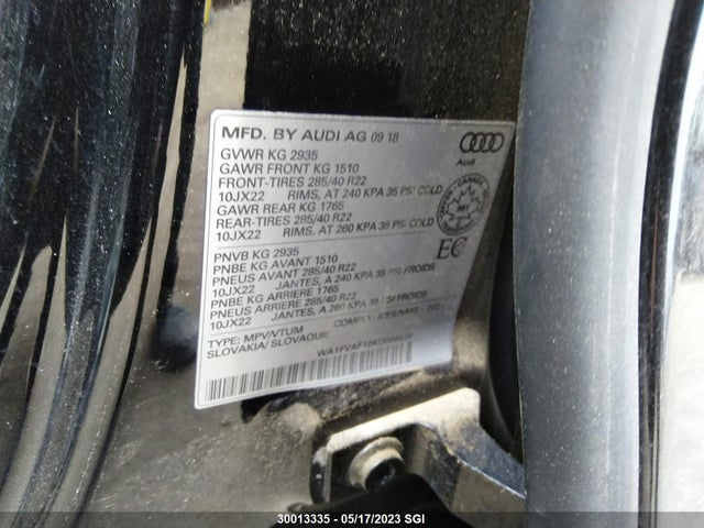 WA1FVAF10KD006629 Audi Q8 Prestige S-line