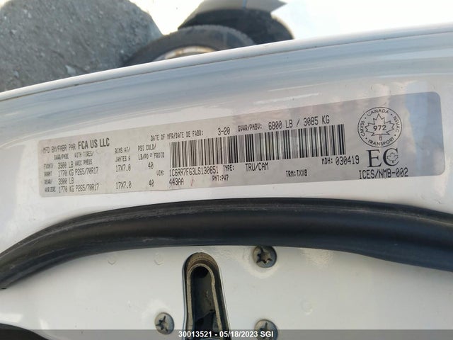 1C6RR7FG3LS130851 RAM 1500 Classic Tradesman/express