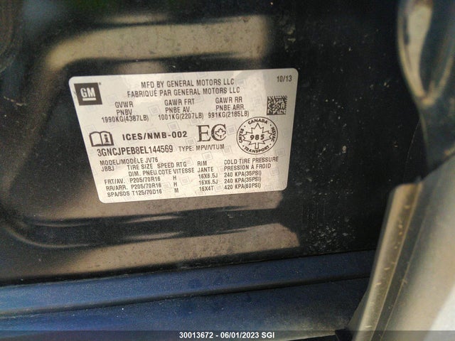 Chevrolet TRAX 1LT 2014 3GNCJPEB8EL144569 Image 9