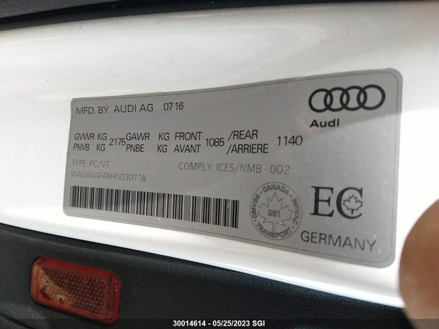 WAUANAF46HN030718 Audi A4 PREMIUM