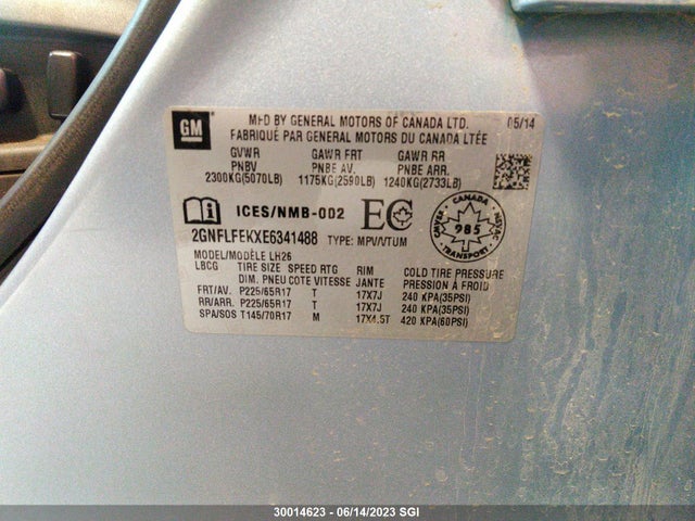 Chevrolet EQUINOX LT 2014 2GNFLFEKXE6341488 Image 10