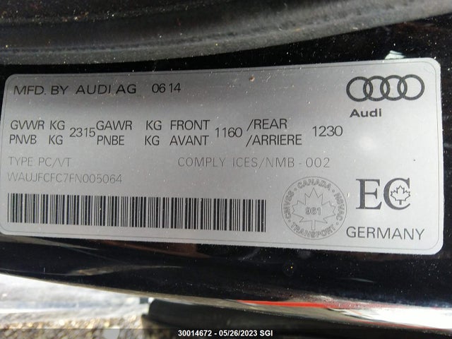 WAUJFCFC7FN005064 Audi A6 PREMIUM