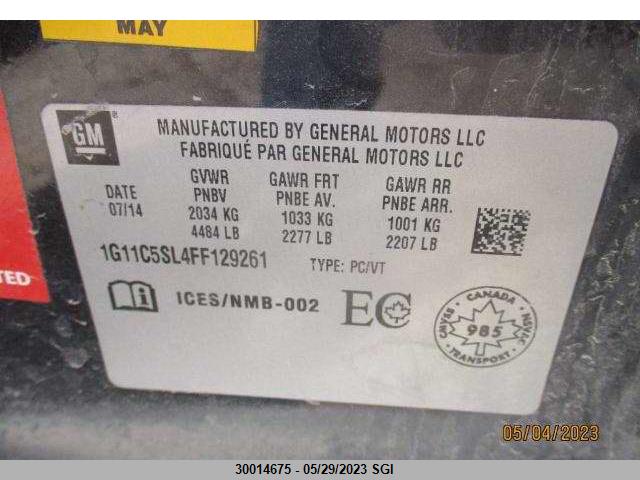 Chevrolet MALIBU 1LT 2015 1G11C5SL4FF129261 Image 8