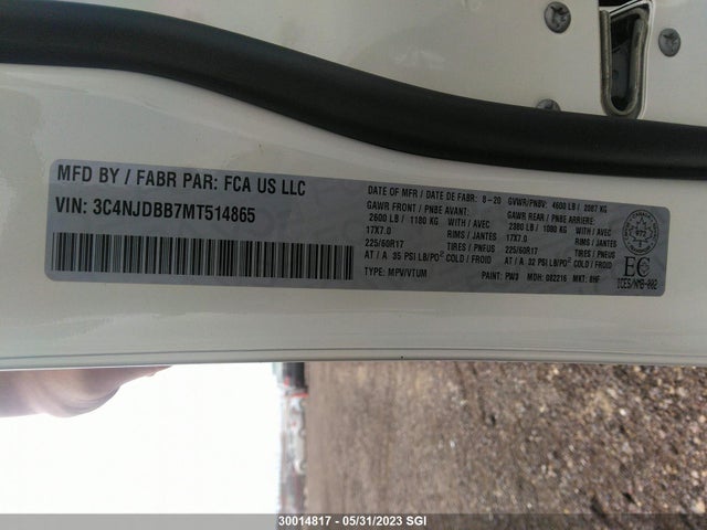 3C4NJDBB7MT514865 Jeep Compass Latitude