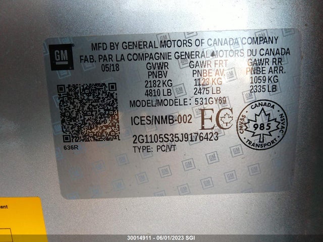 Chevrolet IMPALA LT 2018 2G1105S35J9176423 Image 10