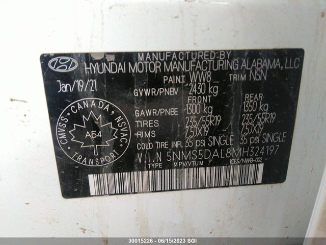 Hyundai Santa Fe Calligraphy 2021 5NMS5DAL8MH324197 Image 10