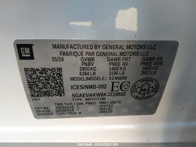 5GAEVAKW6KJ219882 Buick Enclave Essence