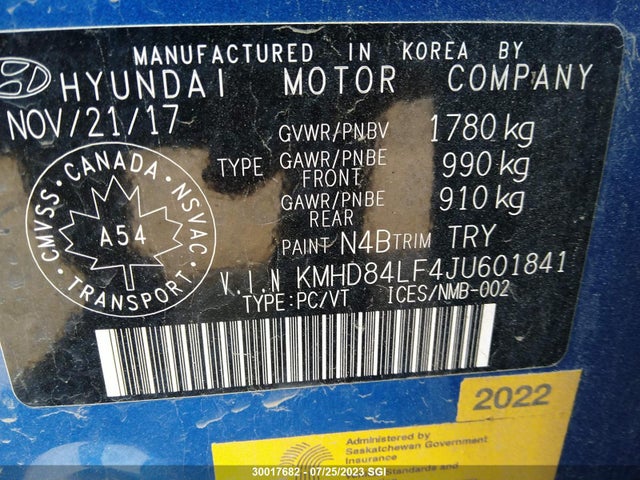 Hyundai mpi nu 2018 KMHD84LF4JU601841 Image 30