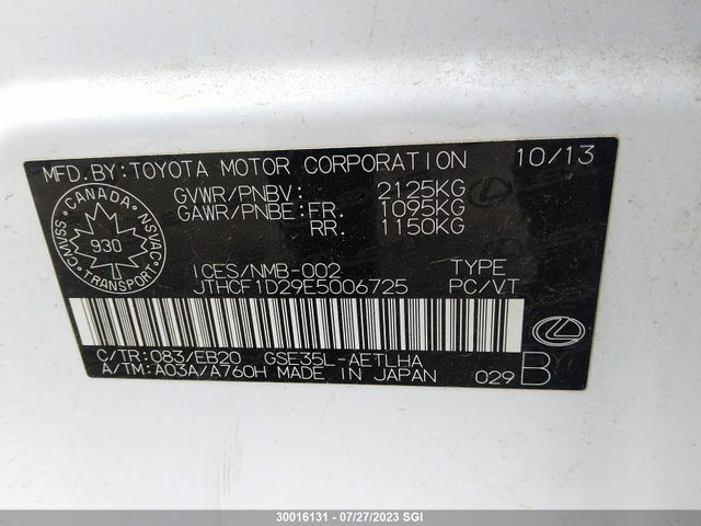 JTHCF1D29E5006725 Lexus 4gr-fse