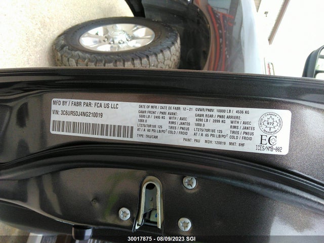 3C6UR5DJ4NG210019 RAM 2500 Big Horn/lone Star