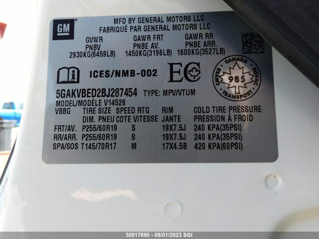 Продажа на аукционе авто 2011 Buick Enclave Cxl, vin: 5GAKVBED2BJ287454, номер лота: 30017690