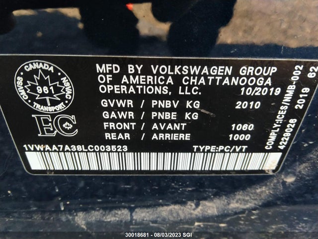 Volkswagen Passat 2020 1VWAA7A38LC003523 Image 25