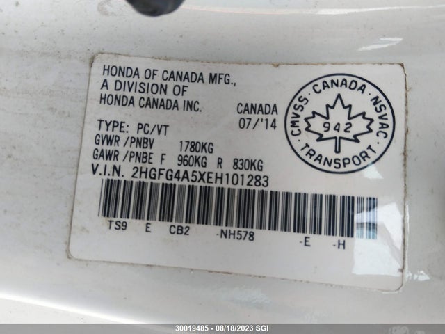Honda CIVIC SI 2014 2HGFG4A5XEH101283 Image 9
