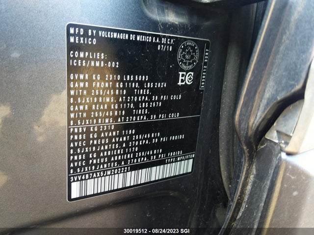 3VV4B7AX5JM202221 Volkswagen Tiguan Sel Premium