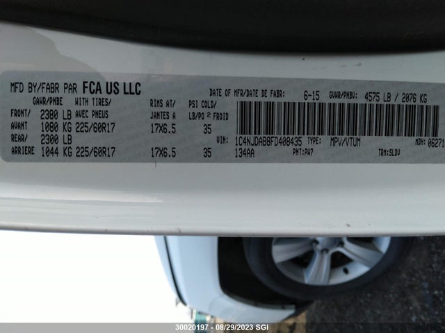 1C4NJDAB8FD408435 Jeep Compass Sport