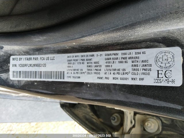 1C6SRFLM2MN663120 RAM 1500 Rebel