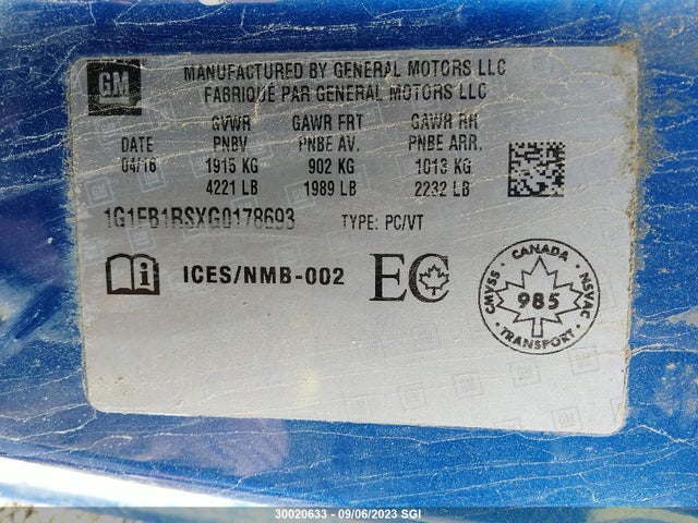 Chevrolet CAMARO LT 2016 1G1FB1RSXG0178693 Image 9