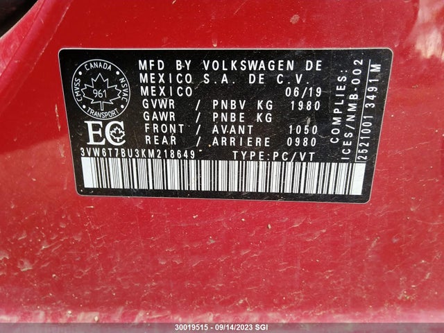 3VW6T7BU3KM218649 Volkswagen Jetta Gli/35th Anniversary Edit
