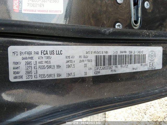 1C4PJMJN2KD372027 Jeep Cherokee Overland