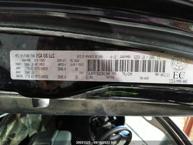 3C6JR7AT8GG301348 RAM 1500 Express