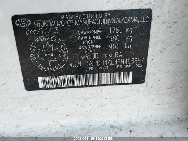 Hyundai Elantra Gls 2014 5NPDH4AE4EH463667 Image 9