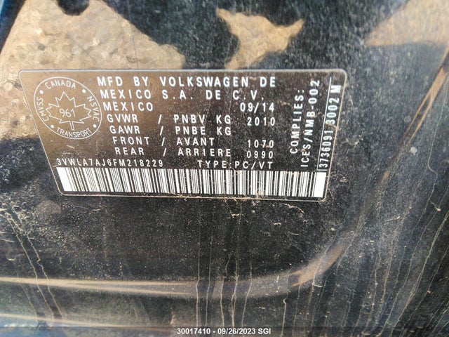 3VWLA7AJ6FM218229 Volkswagen JETTA TDI