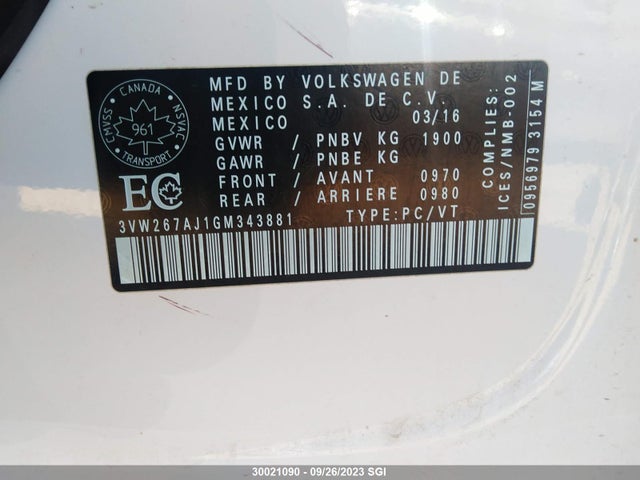 3VW267AJ1GM343881 Volkswagen Jetta Sedan Trendline/trendline+