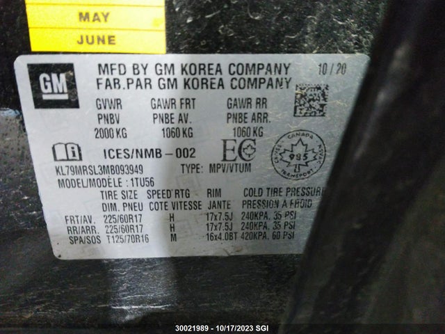 Chevrolet Trailblazer Lt 2021 KL79MRSL3MB093949 Image 9
