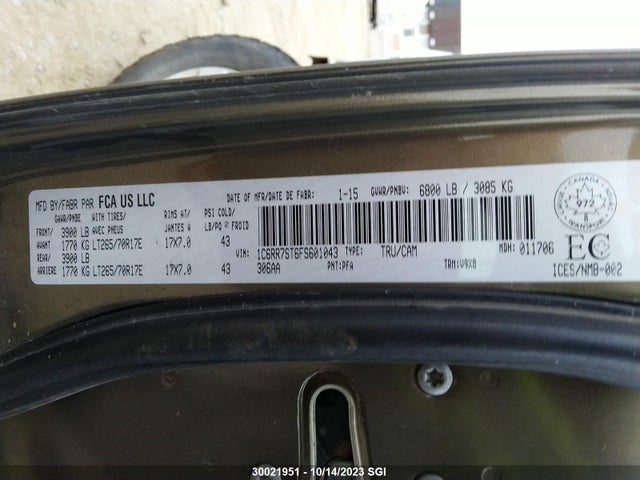 1C6RR7ST6FS601043 RAM 1500 St