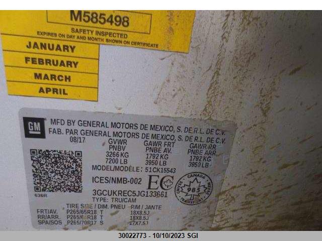 Chevrolet Silverado K1500 Lt 2018 3GCUKREC5JG133661 Image 13